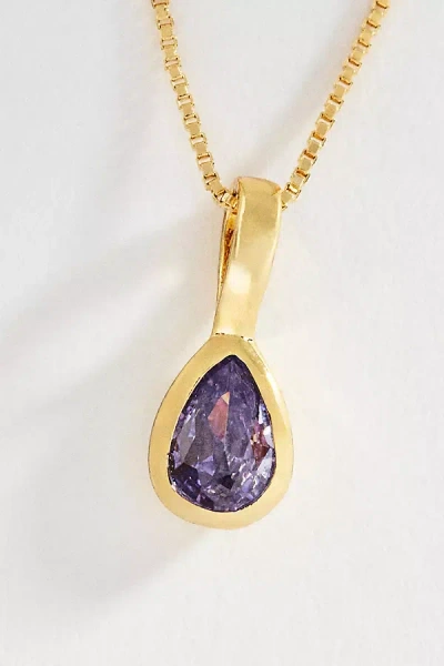 Set & Stones Teardrop Birthstone Necklace In Gold