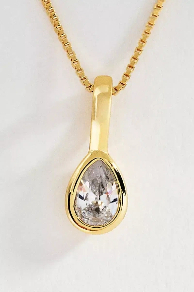 Set & Stones Teardrop Birthstone Necklace In Transparent