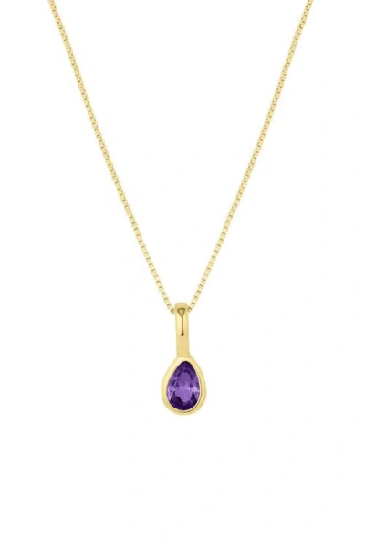 Set & Stones Teardrop Birthstone Necklace In Transparent