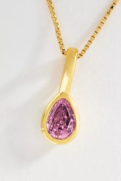 Set & Stones Teardrop Birthstone Necklace In Gold