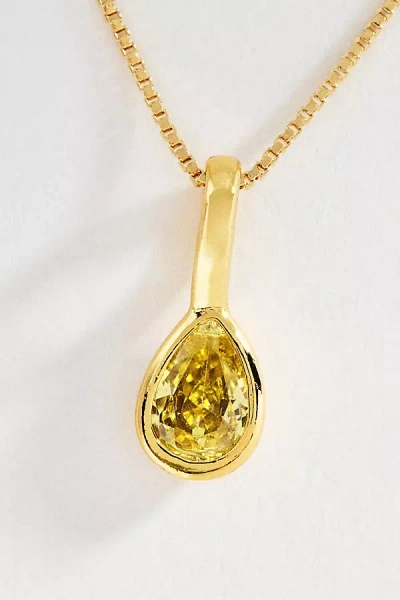Set & Stones Teardrop Birthstone Necklace In Gold
