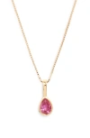 Set & Stones Teardrop Birthstone Pendant Necklace