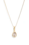 Set & Stones Teardrop Birthstone Pendant Necklace In Gold