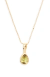 Set & Stones Teardrop Birthstone Pendant Necklace In Gold