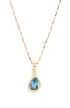 Set & Stones Teardrop Birthstone Pendant Necklace In Gold