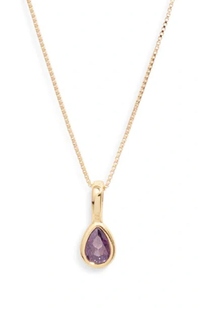 Set & Stones Teardrop Birthstone Pendant Necklace In Gold