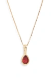 Set & Stones Teardrop Birthstone Pendant Necklace In Gold