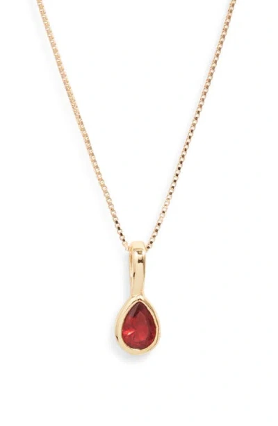 Set & Stones Teardrop Birthstone Pendant Necklace In Gold
