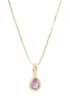 Set & Stones Teardrop Birthstone Pendant Necklace In Gold