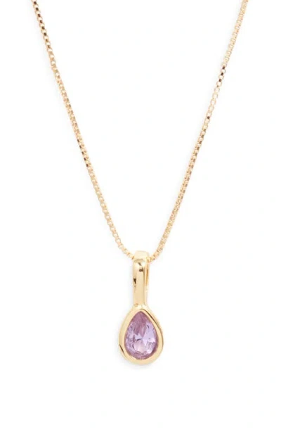 Set & Stones Teardrop Birthstone Pendant Necklace In Gold