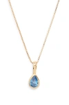 Set & Stones Teardrop Birthstone Pendant Necklace In Gold