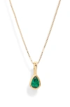 Set & Stones Teardrop Birthstone Pendant Necklace In Gold