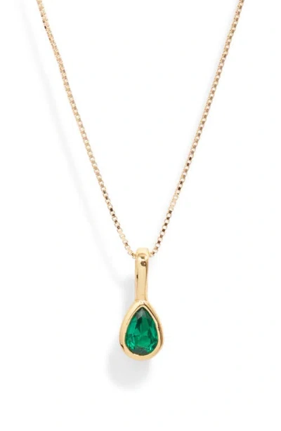 Set & Stones Teardrop Birthstone Pendant Necklace In Gold