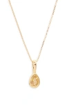 Set & Stones Teardrop Birthstone Pendant Necklace In Gold