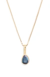 Set & Stones Teardrop Birthstone Pendant Necklace In Gold