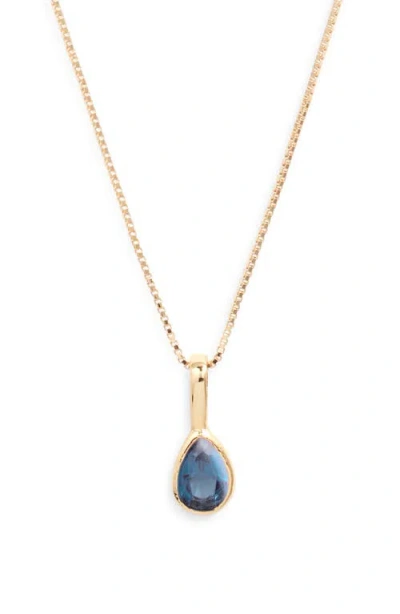 Set & Stones Teardrop Birthstone Pendant Necklace In Gold