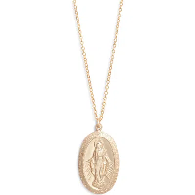 Set & Stones Virgin Mary Necklace In Gold