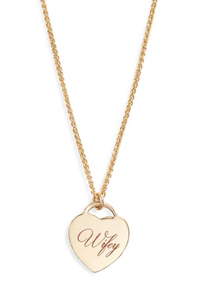 Set & Stones Wifey Alice Pendant Necklace In Gold