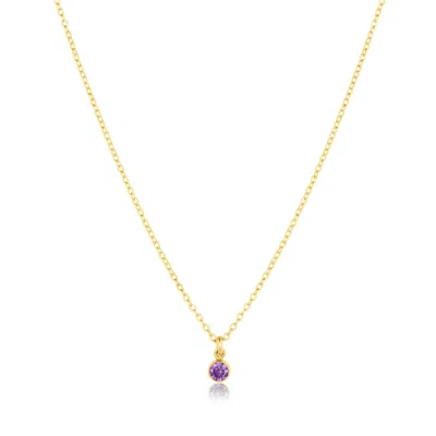 Set & Stones Women's Gold Birthstone Charm Necklace - February