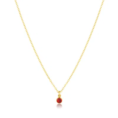 Set & Stones Women's Gold Birthstone Charm Necklace - July
