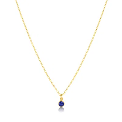 Set & Stones Women's Gold Birthstone Charm Necklace - September