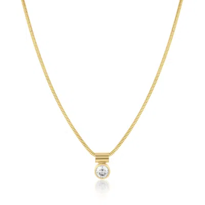 Set & Stones Women's Gold Ellie Birthstone Necklace- April