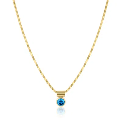 Set & Stones Women's Gold Ellie Birthstone Necklace- December