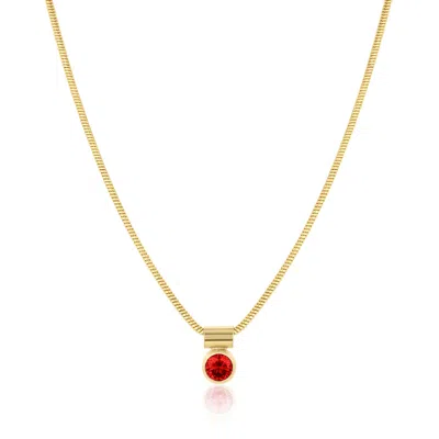 Set & Stones Women's Gold Ellie Birthstone Necklace- July