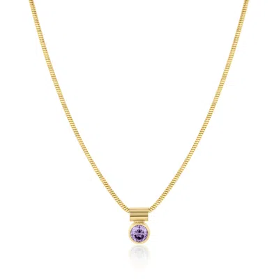 Set & Stones Women's Gold Ellie Birthstone Necklace- June