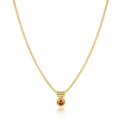 Set & Stones Women's Gold Ellie Birthstone Necklace- November