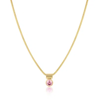 Set & Stones Women's Gold Ellie Birthstone Necklace- October