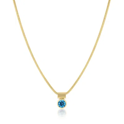Set & Stones Women's Gold Ellie Birthstone Necklace- September