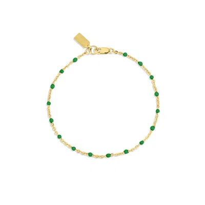 Set & Stones Women's Gold / Green Kaz Bracelet - Emerald