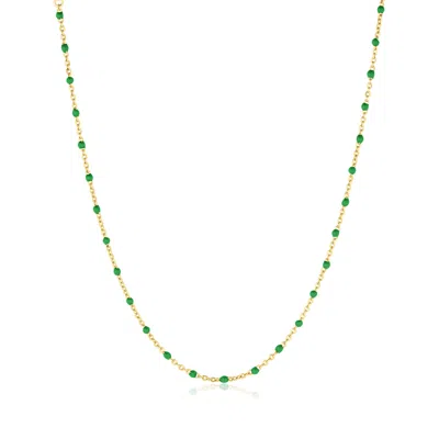 Set & Stones Women's Gold / Green Kaz Necklace - Emerald