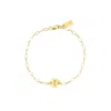 Set & Stones Women's Gold Lily Birth Flower Bracelet - February In Gold