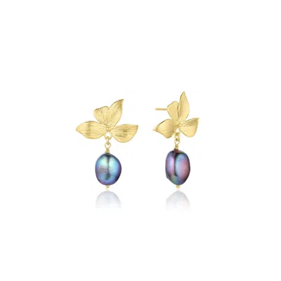 Set & Stones Women's Gold Maeve Earrings - Peacock Pearl