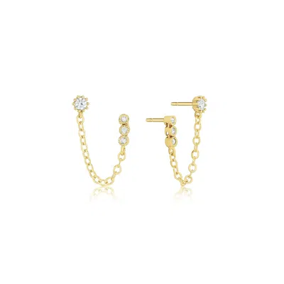 Set & Stones Maven Double-post Earrings In Gold