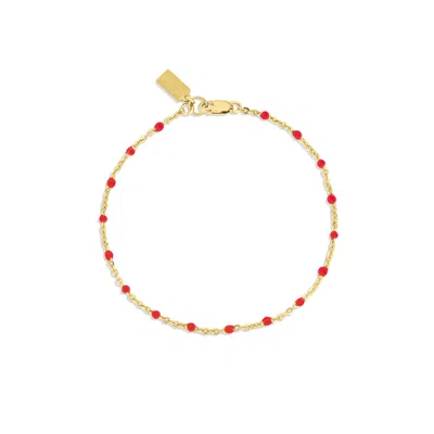Set & Stones Women's Gold / Red Kaz Bracelet - Red In Multi