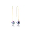 Set & Stones Women's Gold Sabina Threaders - Peacock Pearl In Blue