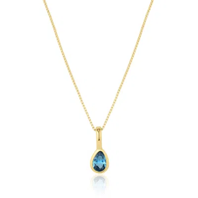 Set & Stones Women's Gold Teardrop Birthstone Necklace - December
