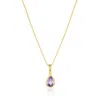 Set & Stones Women's Gold Teardrop Birthstone Necklace - June In Gold