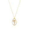 Set & Stones Women's Gold / White Katrina Birth Flower Necklace - September In Gold