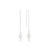 Set & Stones Women's Silver / White Sabina Threaders - Silver In Silver