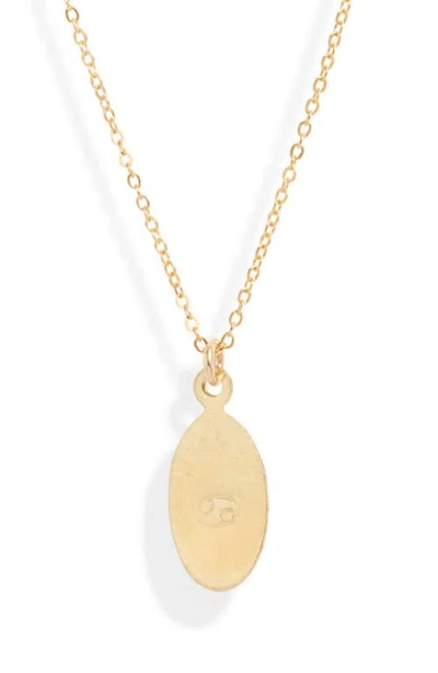 Set & Stones Zodiac Horoscope Pendant Necklace In Gold - Cancer