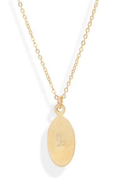 Set & Stones Zodiac Horoscope Pendant Necklace In Gold - Capricorn