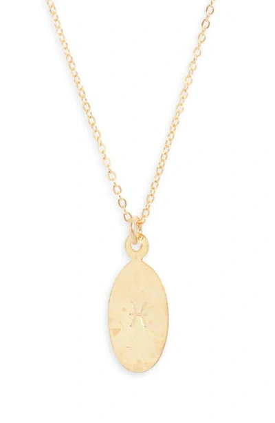 Set & Stones Zodiac Horoscope Pendant Necklace In Gold - Pisces