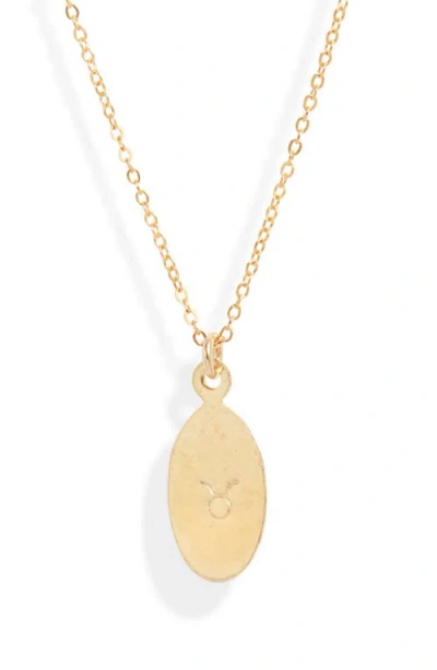 Set & Stones Zodiac Horoscope Pendant Necklace In Gold - Taurus