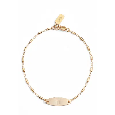 Set & Stones Zodiac Sign Id Bracelet In Gold