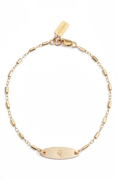 Set & Stones Zodiac Sign Id Bracelet In Gold