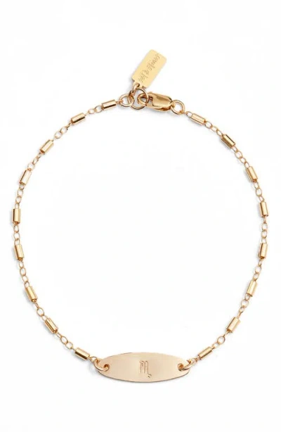 Set & Stones Zodiac Sign Id Bracelet In Gold